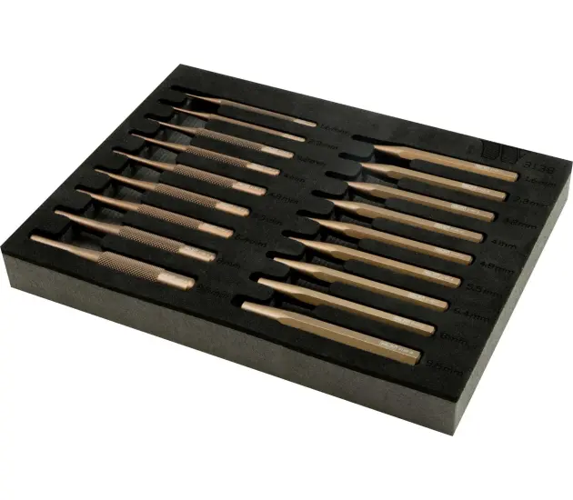 18-delige mini centerpons- en priemset – duurzame precisie