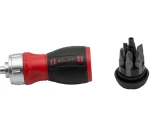 Screw-Mate™; 6-in-1 Stubby Ratcheting Screwdriver