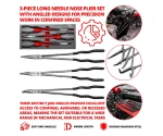 3-Piece Extra Long Needle Nose Plier Set