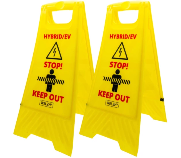 EV Hybrid Floor Warning Sign 2-Piece