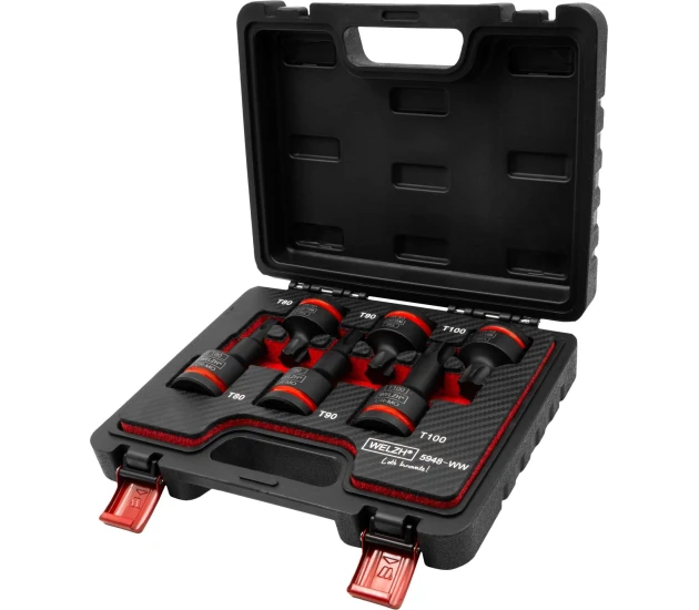 6-delige impact Torx set – 3/4'' aandrijving (T80–T100)