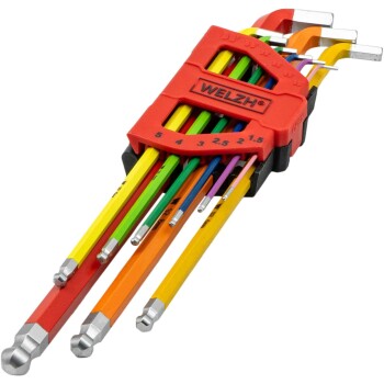 9-Delige extra lange inbussleutelset met hoekige kop