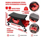 Mobiele werkplaatskruk met opbergbakken