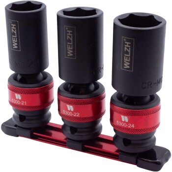 3-delige impact set voor fuseekogels; 1/2"dr 21, 22 & 24 mm