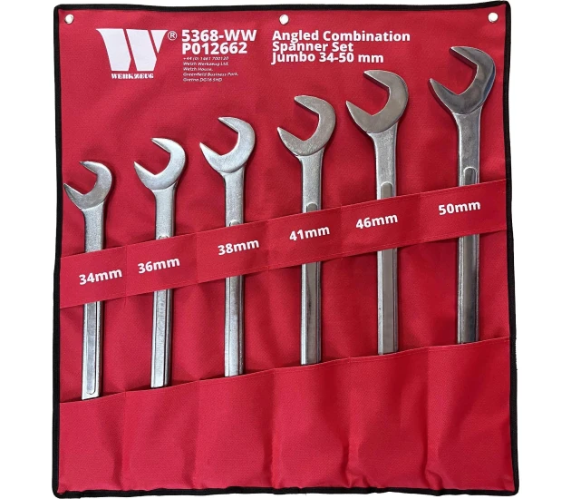 Gebogen combinatiesleutelset (34-50 mm)
