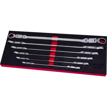 Dubbel-scharnierende ratelsleutel set (8-19 mm)