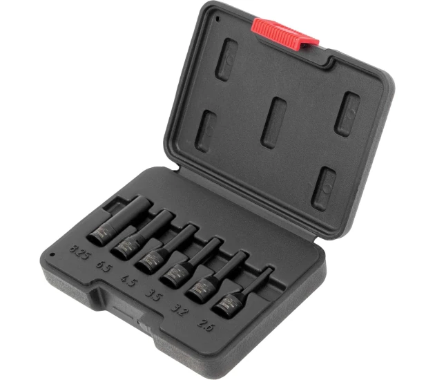 Dopsleutelset - lang bereik (1/4''dr )