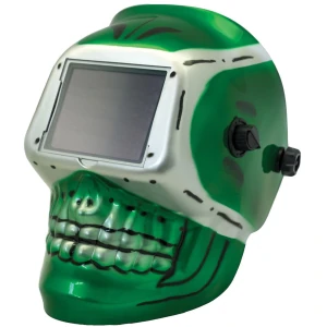 Automatisch donkerkleurend lashelm – Skull Design groen