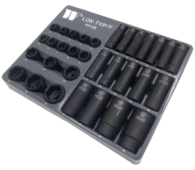 Slagvaste doppenset met 1/2'' aandrijving (10–32 mm)