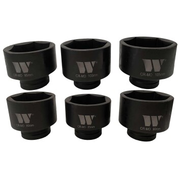 Diepe Impact doppenset - 1'' Inch, 6-Punts, 80–105 mm (6-delig)