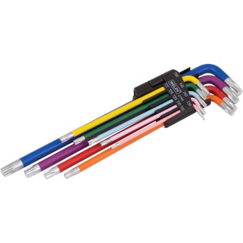 9-Delige extra lange tamper proof T-Star sleutelset (T10–T50)