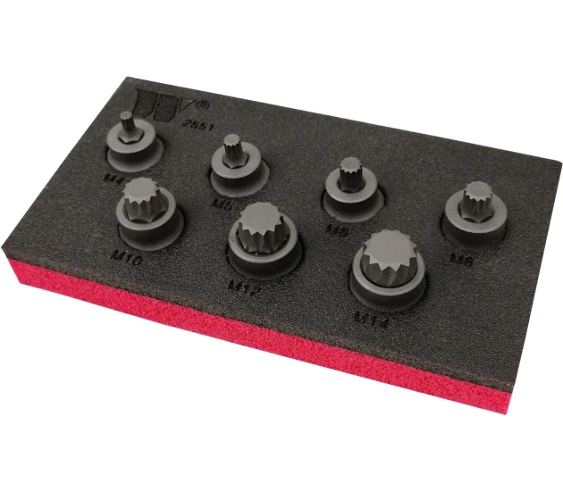 Spline bitset - laag profiel (S2 Staal - M4-M14)