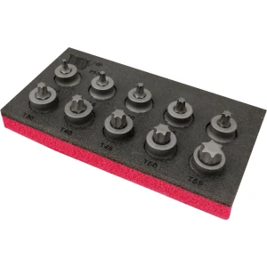 Torx Bit dopsleutelset- extra laag profiel, S2 Staal, T10–T55