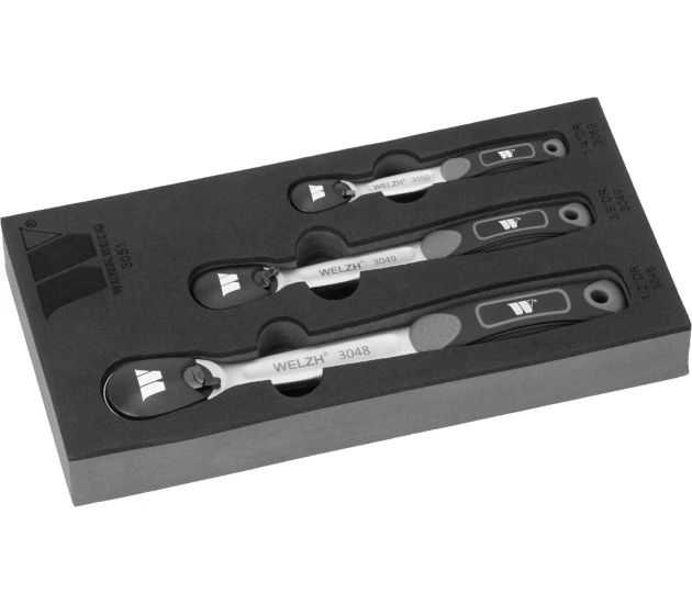 Ratelset 3-delig - Dust Proof Serie (1/4'', 3/8'' & 1/2'' drive)