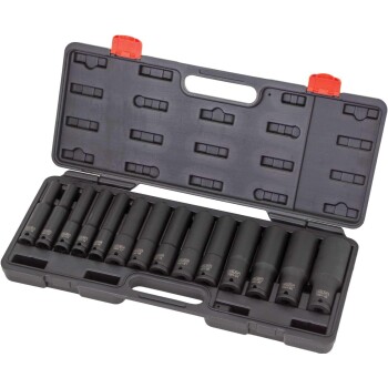 Extra diepe slagvaste doppenset met 1/2'' aandrijving