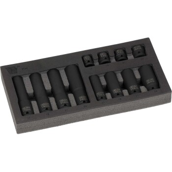 2-Delige slagvaste doppenset met drie verschillende types doppen