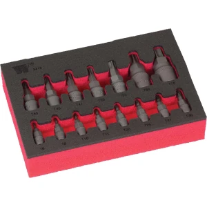 Bit Socket Set, Torx Bits  With Hex Shank, S2 Steel, T6-T70