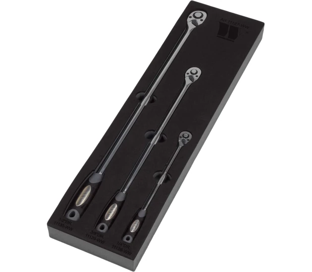 Ratchet Set; 3-Piece Extra Long, Fixed Head Set