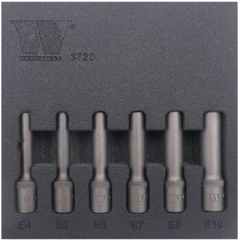 E-Torx® diepe dopsleutelset - E4 t/m E10 (6-delig)