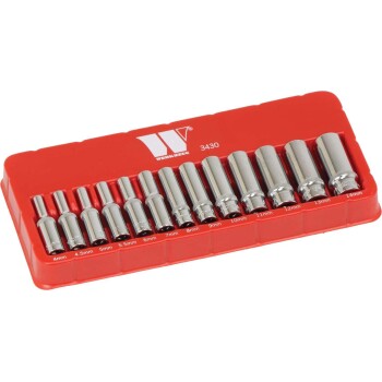 13-Delige dopsleutelset diep magnetisch, aandrijving, 6 kanten