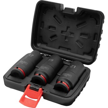 Drie diepe doppenset -  (17 mm, 19 mm & 21 mm)