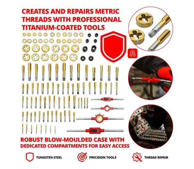 119-Piece Titanium Metric Tap & Die Set