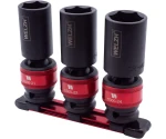 3-Piece Impact Ball Joint Socket Kit;1/2"dr 21, 22 & 24-mm