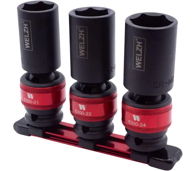 3-Piece Impact Ball Joint Socket Kit;1/2"dr 21, 22 & 24-mm