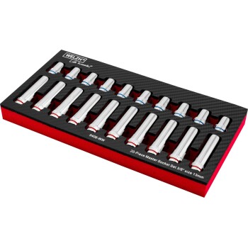 20-Piece Socket Assortment; 3/8''dr 13-mm Deep & Shallow