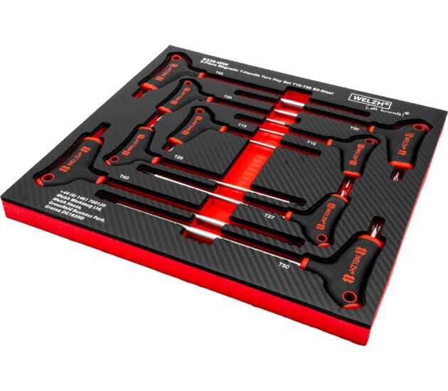 9-Piece T-Handle Torx Key Set T10-T50 S2-Steel