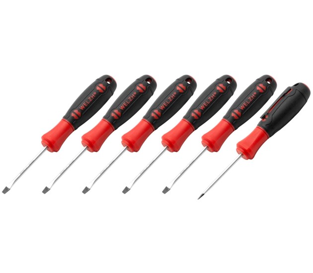 Platte schroevendraaierset pocketformaat 6-delig