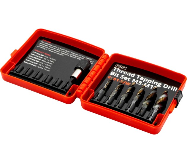 Thread Taping Drill Bit Set; M3-M10