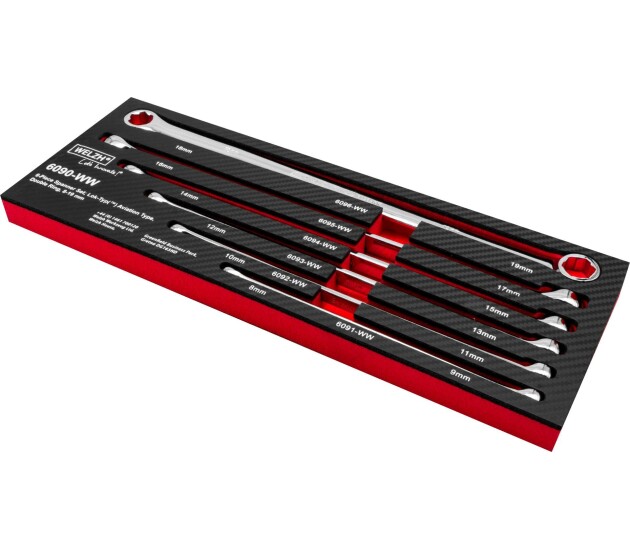 Aviation dubbelringsleutel set 6-delig 8–19 mm