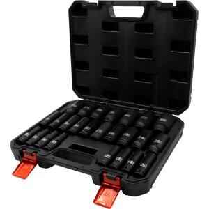 Socket Set; Master Dynamic-Wall-Drive, Impact,1/2''dr 6-Point ,25-Piece Set 8-36mm