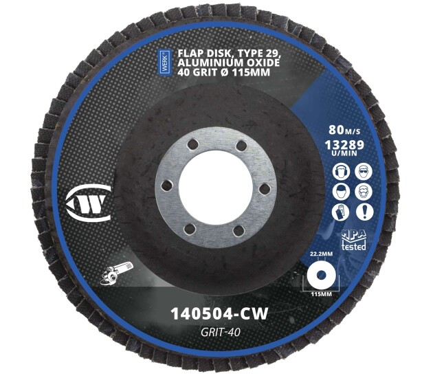 Flapdisk Aluminiumoxide 40 Grit – 115 mm (200 stuks)