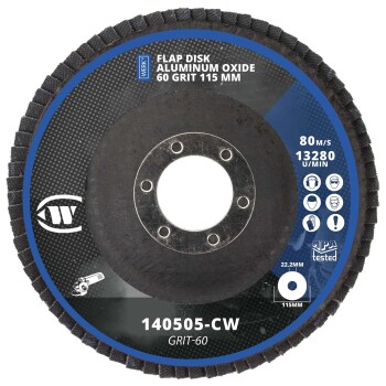 Flapdisk aluminiumoxide 60 grit – 115 mm (200 stuks)