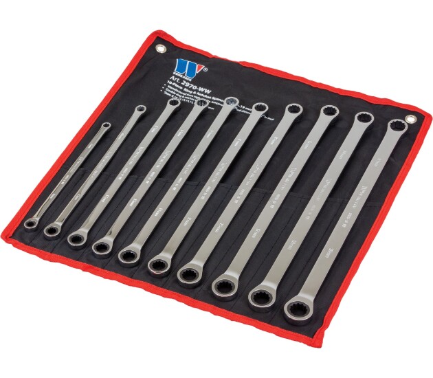 10-delige Aviation Ringsleutel- & Ratelset 8–19 mm