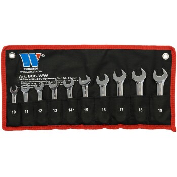 10-delige Stubby Steeksleutelset 10–19 mm