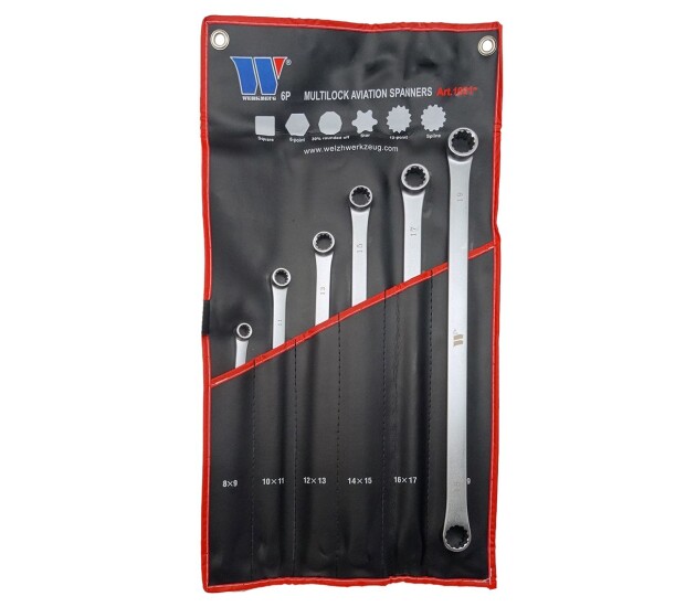 Aviation Steeksleutelset met Multispline Profiel – 6-delig