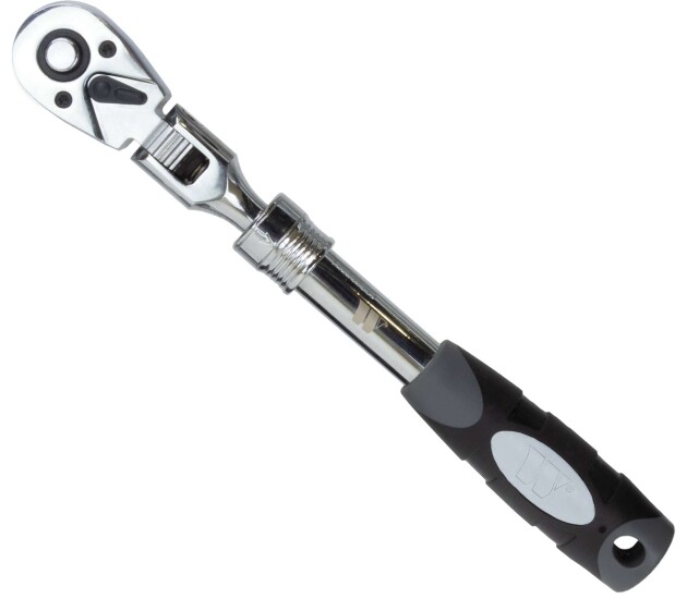 Telescopische ratelsleutel met flexkop 3/8"