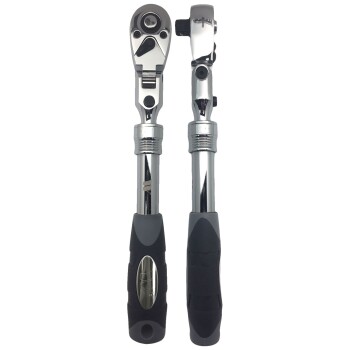 Telescopische ratelsleutel met vergrendelbare flexkop 1/2"