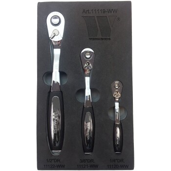 108-tands ratelsleutel met softgrip 3/8"