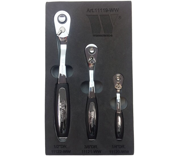 108-tands ratelsleutel met softgrip 3/8"