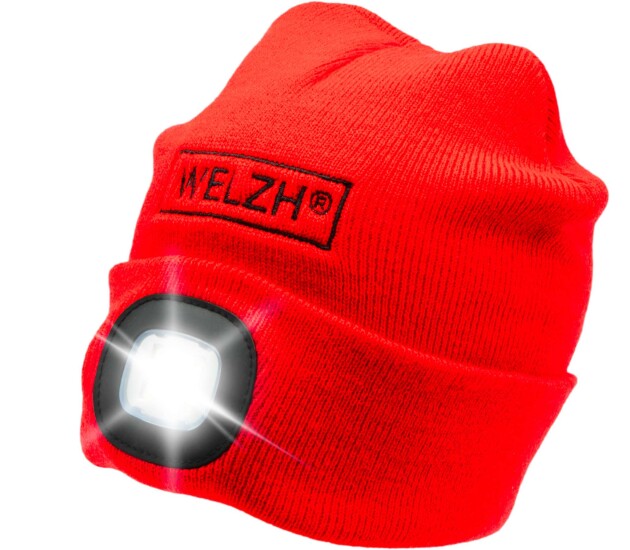 LED-muts met oplaadbare lamp – rood