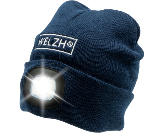 LED-muts met oplaadbare lamp – blauw