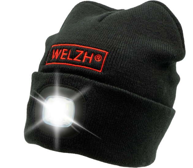 LED-muts met oplaadbare lamp – zwart