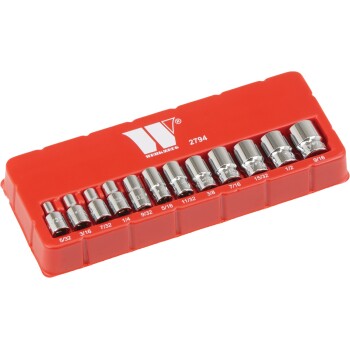 Doppenset – 12-delig 1/4'' inchmaten 6-kant ondiep