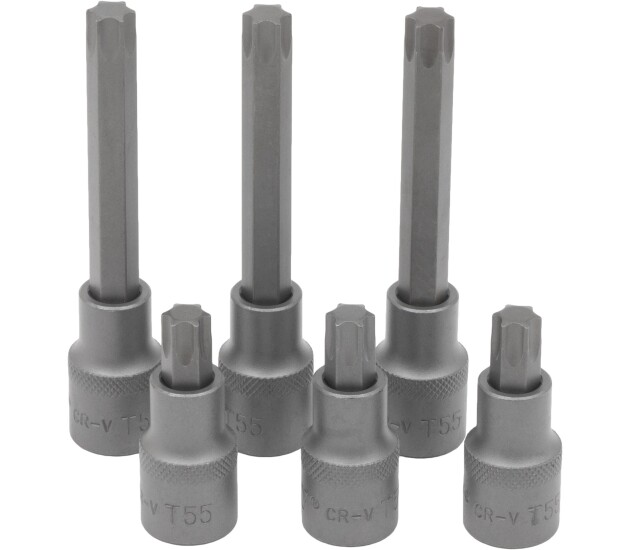 Torx-bitsdop – 6-delig T55 1/2'' S2-staal