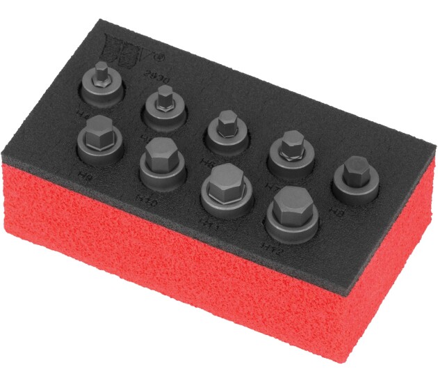 Inbus-bitsdoppenset – extra low profile H4–H12