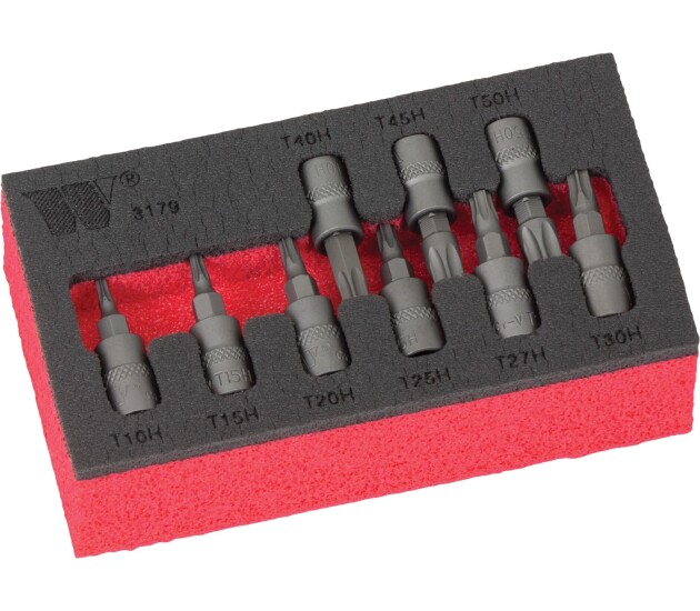 Vijfsprits Torx-bitdoppenset TS10–TS50